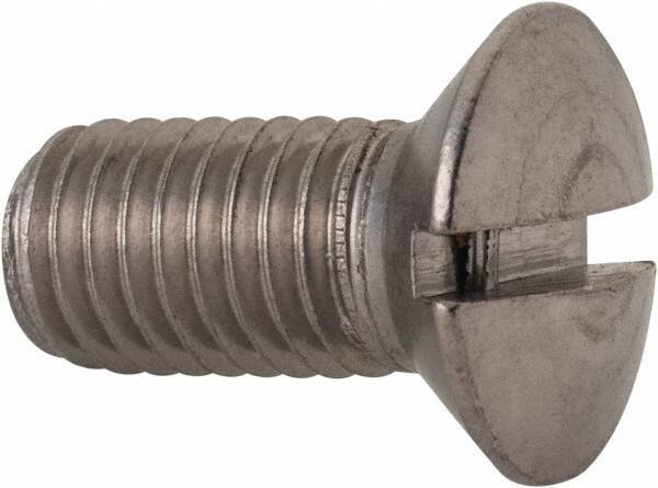 Value Collection - M10x1.50, 20mm OAL Slotted Drive Machine Screw - Oval Head, Grade 18-8 & A2 Stainless Steel, Uncoated, Without Washer - Eagle Tool & Supply