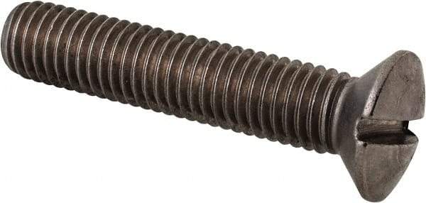 Value Collection - M10x1.50 Metric Coarse, 50mm OAL Slotted Drive Machine Screw - Oval Head, Grade 18-8 & A2 Stainless Steel, Uncoated, Without Washer - Eagle Tool & Supply