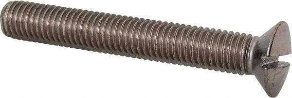 Value Collection - M10x1.50 Metric Coarse, 70mm OAL Slotted Drive Machine Screw - Oval Head, Grade 18-8 & A2 Stainless Steel, Uncoated, Without Washer - Eagle Tool & Supply