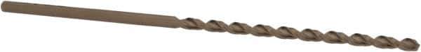 Cleveland - #24, 135° Point, Parabolic Flute, Cobalt Taper Length Drill Bit - Oxide/Gold Finish, 3" Flute Length, 5-3/8" OAL, Series 2575 - Eagle Tool & Supply