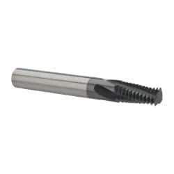 Scientific Cutting Tools - 1/4-18, 3/8-18 NPT, 0.27" Cutting Diam, 4 Flute, Solid Carbide Helical Flute Thread Mill - Internal/External Thread, 0.636" LOC, 2-1/2" OAL, 5/16" Shank Diam - Eagle Tool & Supply