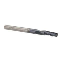 Accupro - 1/4-20 UNC, 0.18" Cutting Diam, 3 Flute, Solid Carbide Helical Flute Thread Mill - Internal Thread, 1/2" LOC, 2-1/2" OAL, 3/16" Shank Diam - Eagle Tool & Supply