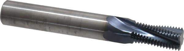 Accupro - 9/16-18 UNF, 0.45" Cutting Diam, 4 Flute, Solid Carbide Helical Flute Thread Mill - Internal Thread, 7/8" LOC, 3-1/2" OAL, 1/2" Shank Diam - Eagle Tool & Supply