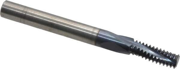 Accupro - M8x1.25 Metric Coarse, 0.235" Cutting Diam, 3 Flute, Solid Carbide Helical Flute Thread Mill - Internal Thread, 5/8" LOC, 2-1/2" OAL, 1/4" Shank Diam - Eagle Tool & Supply