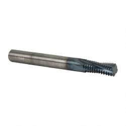 Accupro - M12x1.75 Metric Coarse, 0.37" Cutting Diam, 4 Flute, Solid Carbide Helical Flute Thread Mill - Internal Thread, 7/8" LOC, 3-1/2" OAL, 3/8" Shank Diam - Eagle Tool & Supply