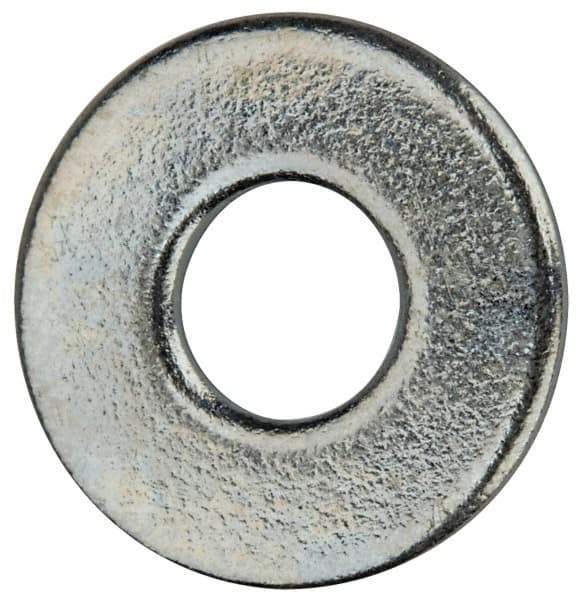 Value Collection - #6 Screw, Grade 2 Steel SAE Flat Washer - 5/32" ID x 3/8" OD, 0.065" Thick, Zinc-Plated Finish - Eagle Tool & Supply