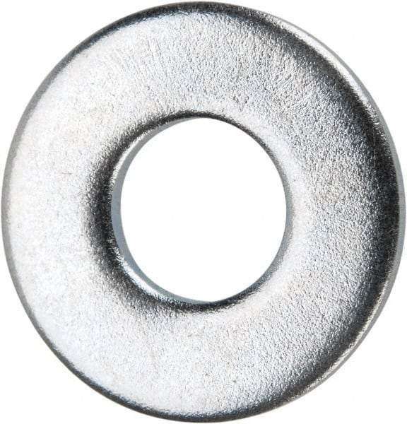 Value Collection - #10 Screw, Grade 2 Steel USS Flat Washer - 0.245" ID x 0.577" OD, 0.065" Thick, Zinc-Plated Finish - Eagle Tool & Supply