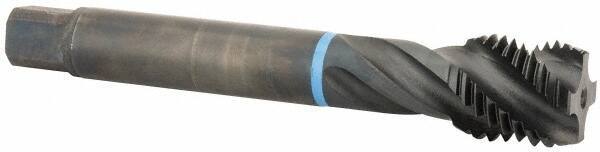 Emuge - M30x3.50 Metric Coarse 4 Flute 6H Modified Bottoming Spiral Flute Tap - Cobalt, Oxide Finish, 7.087" OAL, Right Hand Flute, Right Hand Thread, Series Enorm-VA - Eagle Tool & Supply