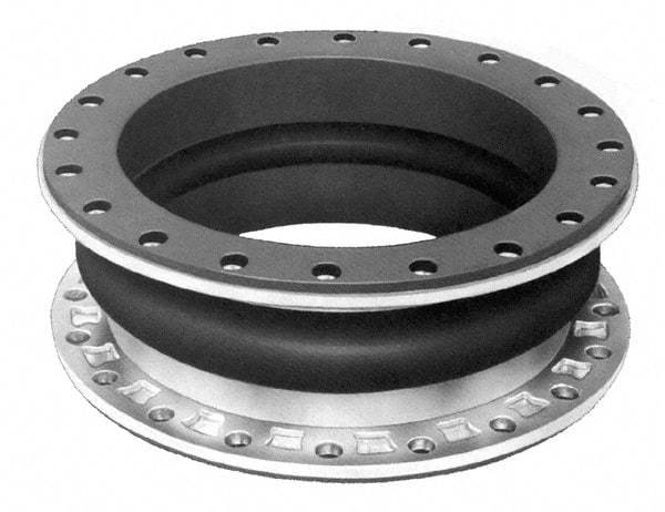 Mercer Rubber - 1-1/2" Pipe, Chlorobutyl Single Arch Pipe Expansion Joint - 6" Long, 3/4" Extension, 1-3/4" Compression, 220 Max psi, Flanged - Eagle Tool & Supply