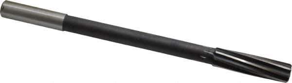 Interstate - 5/8" High Speed Steel Chucking Reamer - Spiral Flute, 9/16" Straight Shank, 2-1/4" Flute Length, 9" OAL - Eagle Tool & Supply