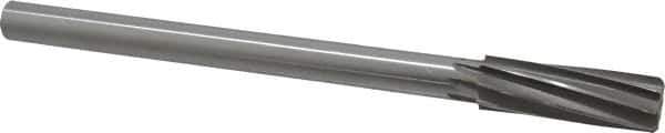 Made in USA - 23/32" High Speed Steel 8 Flute Chucking Reamer - Spiral Flute, 0.5615" Straight Shank, 2-1/4" Flute Length, 9" OAL - Eagle Tool & Supply
