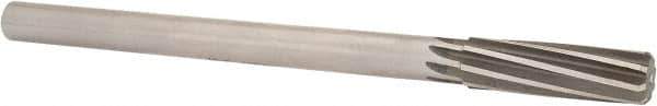 Made in USA - 21/32" Cobalt 8 Flute Chucking Reamer - Spiral Flute, 0.5615" Straight Shank, 2-1/4" Flute Length, 9" OAL - Eagle Tool & Supply