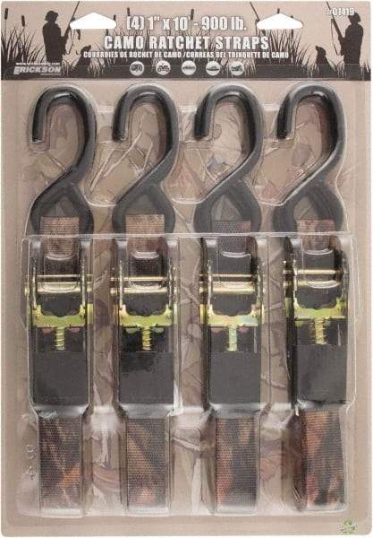Erickson Manufacturing - 10' Long x 1" Wide, 900 Lb Basket Capacity, Polyester & Steel Web Sling - Camouflage Green - Eagle Tool & Supply
