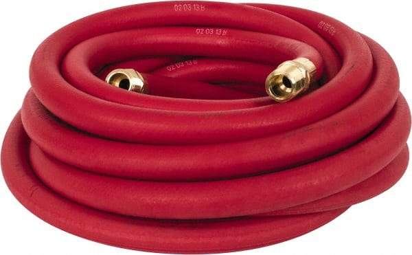 Continental ContiTech - 1/2" ID 25' Long Oil Resistant Air Hose - 250 Working psi, 190°, 1/2" Fitting, Red - Eagle Tool & Supply
