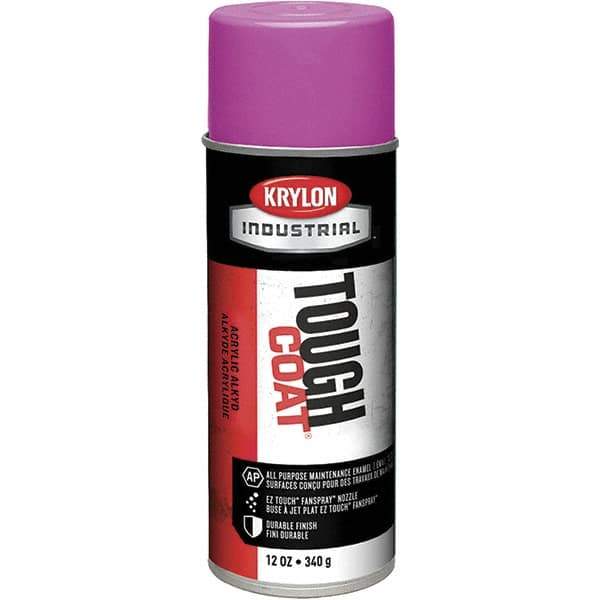 Krylon - OSHA Purple, 12 oz Net Fill, High Gloss, Enamel Spray Paint - 20 to 25 Sq Ft per Can, 16 oz Container, Use on Conduits, Ducts, Electrical Equipment, Machinery, Metal, Motors, Pipelines & Marking Areas, Railings, Steel Bars, Tool Boxes, Tools - Eagle Tool & Supply