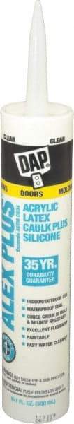 DAP - 10.1 oz Tube Clear Acrylic & Latex Caulk - -30 to 180°F Operating Temp, 30 min Tack Free Dry Time, 24 hr Full Cure Time - Eagle Tool & Supply