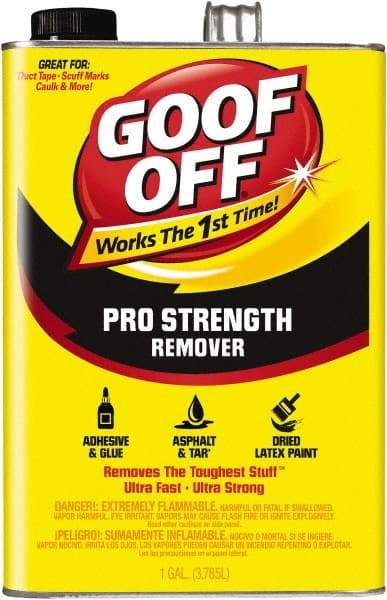 Goof Off - 1 Gal Can Adhesive Remover - Removes Caulk Residue, Chewing Gum, Crayon, Glue, Marker, Paint, Pen, Scuff Marks, Tar, Stickers & Tree Sap - Eagle Tool & Supply