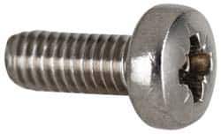 Value Collection - M2.5x0.45 Metric Coarse, 4mm Length Under Head Pozidriv Drive Machine Screw - Pan Head, Grade 18-8 & A2 Stainless Steel, Uncoated, Without Washer - Eagle Tool & Supply