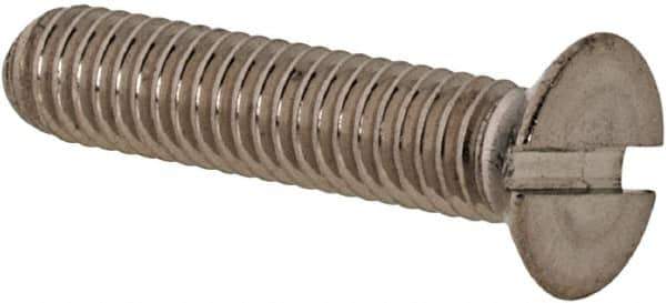 Value Collection - M3x0.50 Metric Coarse, 14mm OAL Slotted Drive Machine Screw - Flat Head, Grade 316 & A4 Stainless Steel, Uncoated, Without Washer - Eagle Tool & Supply