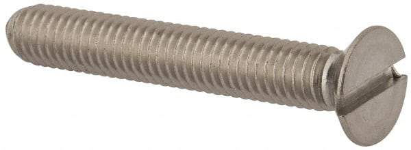 Value Collection - M6x1.00 Metric Coarse, 40mm OAL Slotted Drive Machine Screw - Flat Head, Grade 316 & A4 Stainless Steel, Uncoated, Without Washer - Eagle Tool & Supply