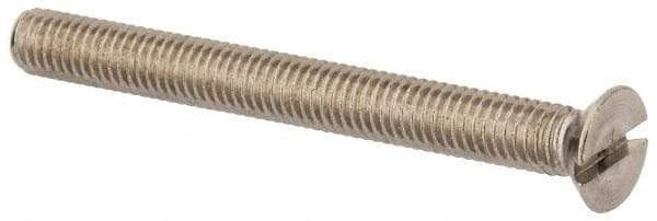Value Collection - M6x1.00 Metric Coarse, 60mm OAL Slotted Drive Machine Screw - Flat Head, Grade 316 & A4 Stainless Steel, Uncoated, Without Washer - Eagle Tool & Supply