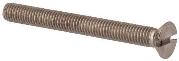 Value Collection - M8x1.25 Metric Coarse, 75mm OAL Slotted Drive Machine Screw - Flat Head, Grade 316 & A4 Stainless Steel, Uncoated, Without Washer - Eagle Tool & Supply