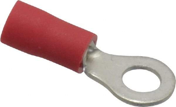 Ideal - 22-18 AWG Partially Insulated Crimp Connection Circular Ring Terminal - #8 Stud, 0.819" OAL x 0.394" Wide, Tin Plated Brass Contact - Eagle Tool & Supply