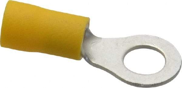 Ideal - 12-10 AWG Partially Insulated Crimp Connection Circular Ring Terminal - 1/4" Stud, 1.167" OAL x 0.512" Wide, Tin Plated Brass Contact - Eagle Tool & Supply