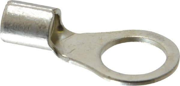Ideal - 8 AWG Noninsulated Crimp Connection Circular Ring Terminal - 3/8" Stud, 1.161" OAL x 0.591" Wide, Tin Plated Brass Contact - Eagle Tool & Supply