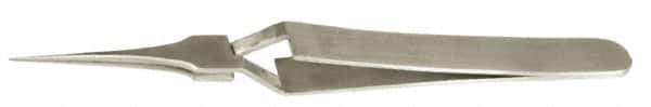 Value Collection - 4-11/32" OAL N4 Reverse Action Tweezers - Long Fine Point - Eagle Tool & Supply
