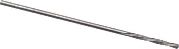 Magafor - 0.8611mm Solid Carbide 4 Flute Chucking Reamer - Spiral Flute, 0.0339" Straight Shank, 9/32" Flute Length, 1-5/16" OAL - Eagle Tool & Supply