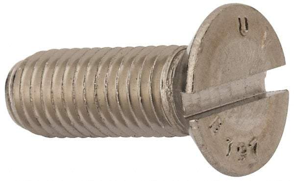 Value Collection - M12x1.75 Metric Coarse, 35mm OAL Slotted Drive Machine Screw - Flat Head, Grade 316 & A4 Stainless Steel, Uncoated, Without Washer - Eagle Tool & Supply