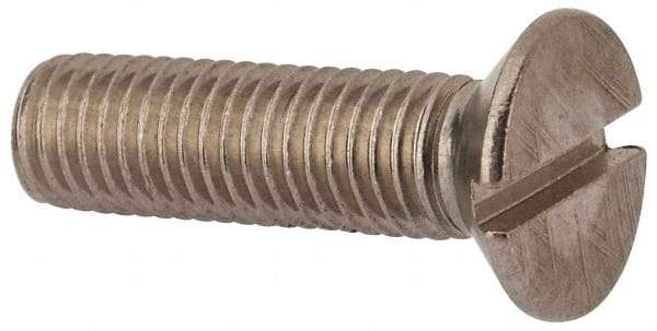 Value Collection - M12x1.75 Metric Coarse, 45mm OAL Slotted Drive Machine Screw - Flat Head, Grade 316 & A4 Stainless Steel, Uncoated, Without Washer - Eagle Tool & Supply
