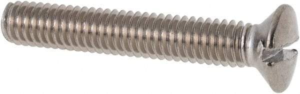 Value Collection - M4x0.70 Metric Coarse, 25mm OAL Slotted Drive Machine Screw - Oval Head, Grade 316 & A4 Stainless Steel, Uncoated, Without Washer - Eagle Tool & Supply