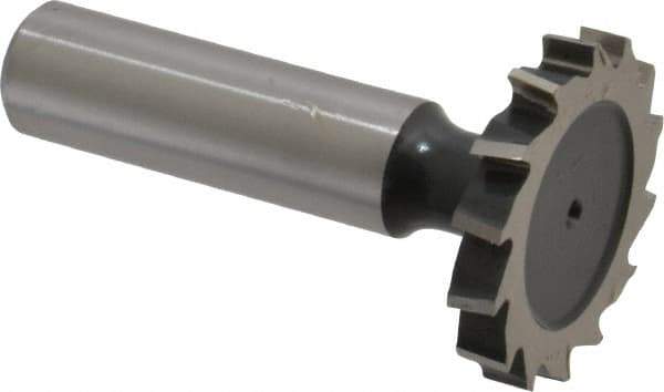 Interstate - 1-1/4" Diam x 3/16" Face Width, Cobalt, 14 Teeth, Shank Connection Woodruff Keyseat Cutter - Uncoated, 2-3/16" OAL x 1/2" Shank, Staggered Teeth, ANSI 610, Old Standard 19 - Eagle Tool & Supply