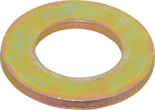 Made in USA - 3/4" Screw, Grade 8 Alloy Steel SAE Flat Washer - 13/16" ID x 1-1/2" OD, 0.146" Thick, Zinc Yellow Dichromate Finish - Eagle Tool & Supply