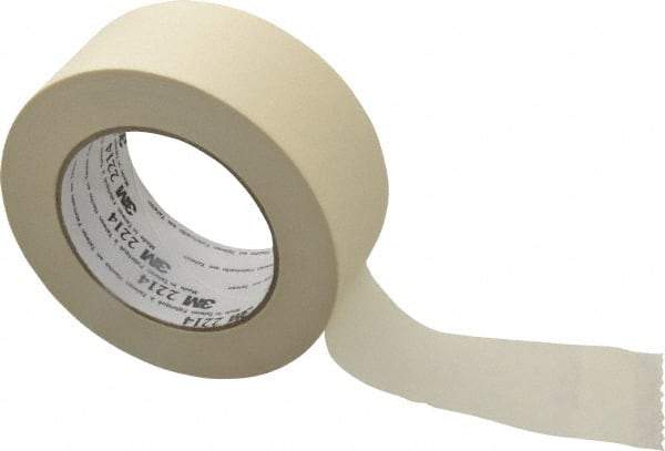 3M - 2" Wide x 60 Yd Long Tan Paper Masking Tape - Series 2214, 5.4 mil Thick, 23 In/Lb Tensile Strength - Eagle Tool & Supply