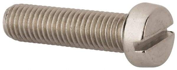 Value Collection - M10x1.50 Metric Coarse, 40mm Length Under Head Slotted Drive Machine Screw - Fillister Head, Grade 316 & A4 Stainless Steel, Uncoated, Without Washer - Eagle Tool & Supply