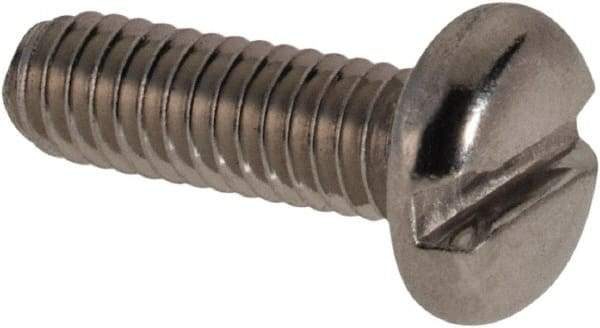Value Collection - M2.5x0.45 Metric Coarse, 8mm Length Under Head Slotted Drive Machine Screw - Pan Head, Grade 316 & A4 Stainless Steel, Uncoated, Without Washer - Eagle Tool & Supply