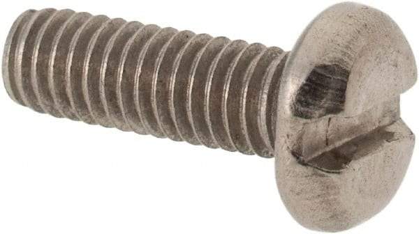 Value Collection - M4x0.70 Metric Coarse, 12mm Length Under Head Slotted Drive Machine Screw - Pan Head, Grade 316 & A4 Stainless Steel, Uncoated, Without Washer - Eagle Tool & Supply