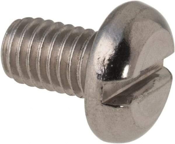 Value Collection - M5x0.80 Metric Coarse, 8mm Length Under Head Slotted Drive Machine Screw - Pan Head, Grade 316 & A4 Stainless Steel, Uncoated, Without Washer - Eagle Tool & Supply