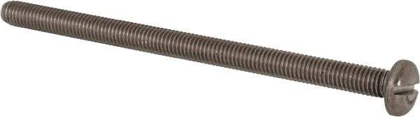 Value Collection - M5x0.80 Metric Coarse, 80mm Length Under Head Slotted Drive Machine Screw - Pan Head, Grade 316 & A4 Stainless Steel, Uncoated, Without Washer - Eagle Tool & Supply