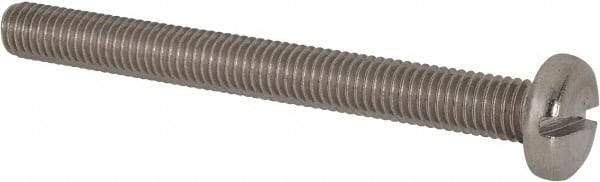 Value Collection - M8x1.25 Metric Coarse, 80mm Length Under Head Slotted Drive Machine Screw - Pan Head, Grade 316 & A4 Stainless Steel, Uncoated, Without Washer - Eagle Tool & Supply