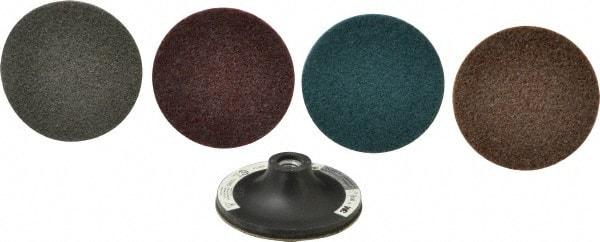 3M - 5 Piece, 4" Disc Diam, Abrasive Disc Kit - Nonwoven, Coarse, Medium, Very Fine, Super Fine Grade, Aluminum Oxide\xB6Silicon Carbide - Eagle Tool & Supply