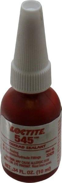 Loctite - 10 mL Bottle, Purple, Liquid Thread Sealant - Series 545, 24 hr Full Cure Time, Hand Tool Removal - Eagle Tool & Supply
