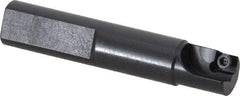Cutting Tool Technologies - 1/2" Cut Diam, 0.23" Max Depth of Cut, 1/2" Shank Diam, 2.62" OAL, Indexable Square Shoulder Centercutting End Mill - SDEB 21.51 Inserts, Flatted Shank, 90° Lead Angle - Eagle Tool & Supply