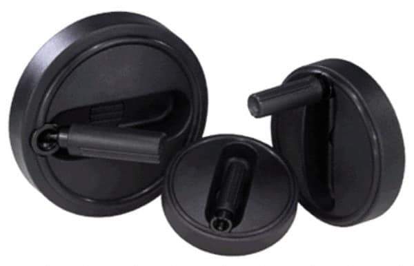 KIPP - 3.9" Diam, Thermoplastic Handwheel with Handle - 1.1" Hub Diam - Eagle Tool & Supply