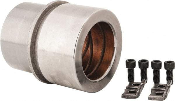 Dayton Lamina - 2-1/2" ID x 4-3/8" OAL, Steel, Bronze Plated Die & Mold Shoulder Bushing - Shoulder, 3.659" Bottom OD, 3-1/4" Top OD, 3.814" Collar OD, 2-1/2" Under Collar, 1-7/8" Above Collar - Eagle Tool & Supply