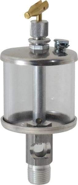 LDI Industries - 1 Outlet, Polymer Bowl, 73.9 mL Manual-Adjustable Oil Reservoir - 3/8 NPTF Outlet, 2" Diam x 5-3/4" High, 71.11°C Max - Eagle Tool & Supply