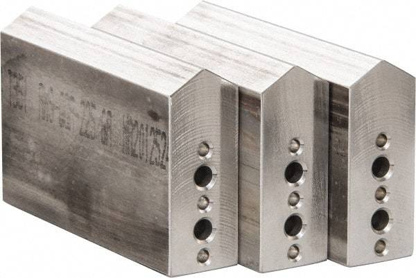 Northfield - 4" & Up Chuck Capacity, Northfield Air Style Attachment, Square Soft Lathe Chuck Jaw - 3 Jaws, Aluminum, 1.895mm Long x 3/4" Wide x 3" High - Eagle Tool & Supply